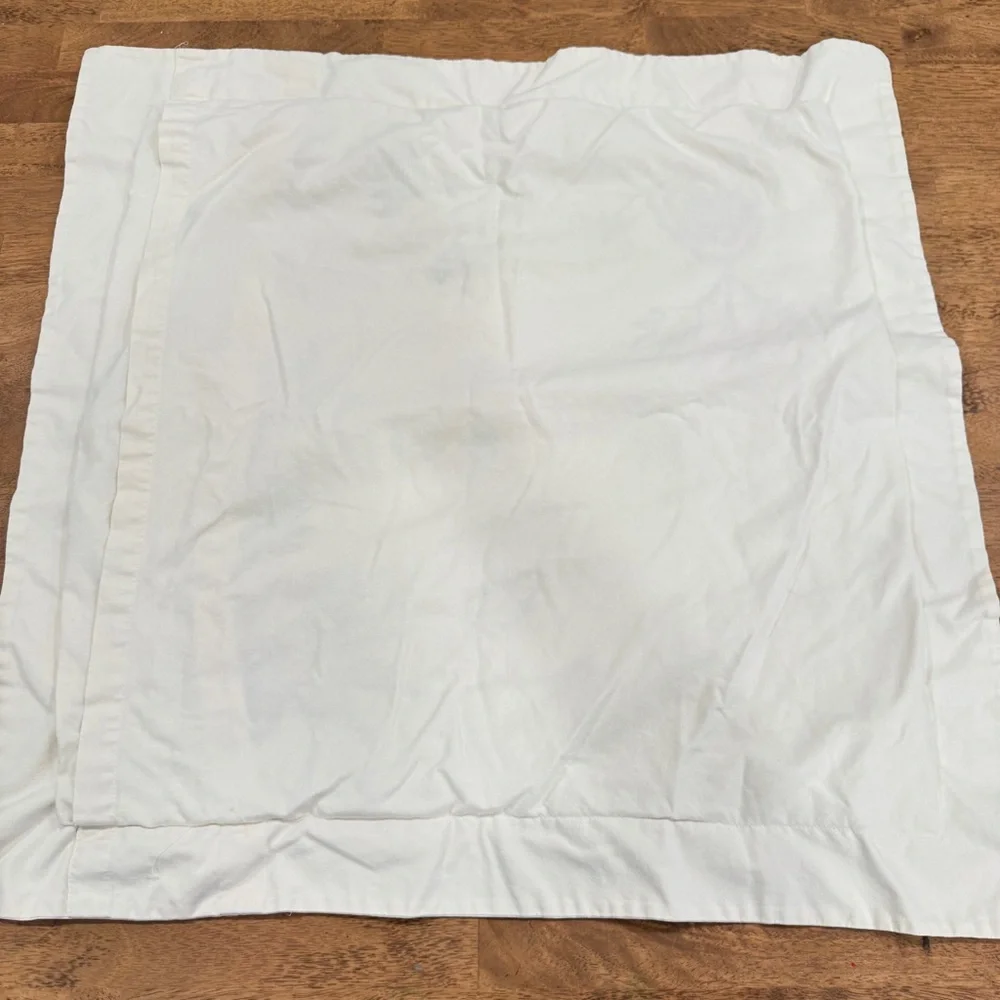 Pottery Barn White Pillow Covers Floral Embroidery Set of 2 Euro Square
